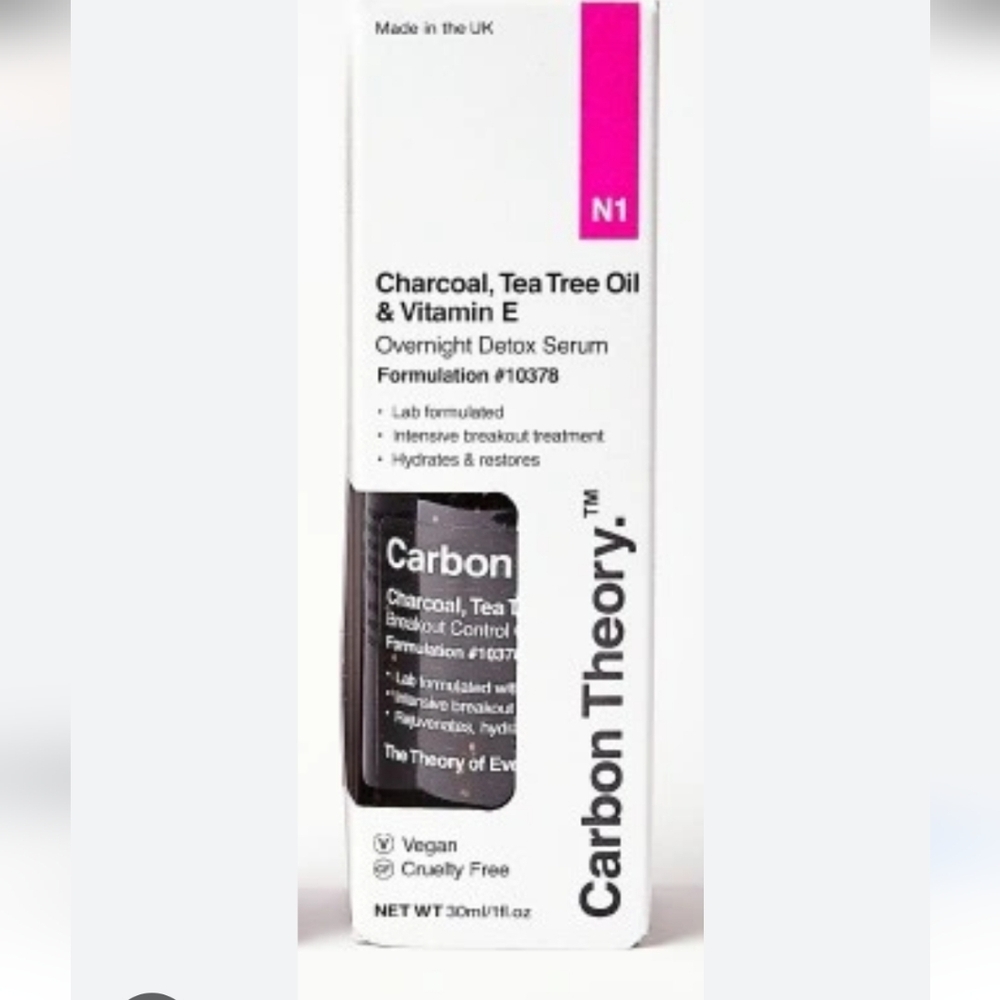 Carbon Tea Tree Oil & Vit E Overnight Detox Serum 30ml New